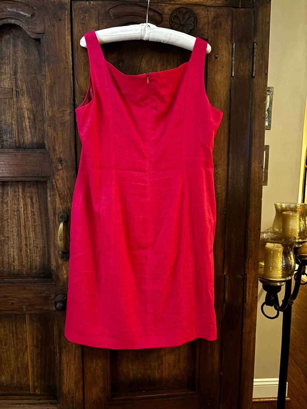 new directions Pink Sleeveless Pleated-Front Midi Dress size 16  linen blend - Picture 4 of 5